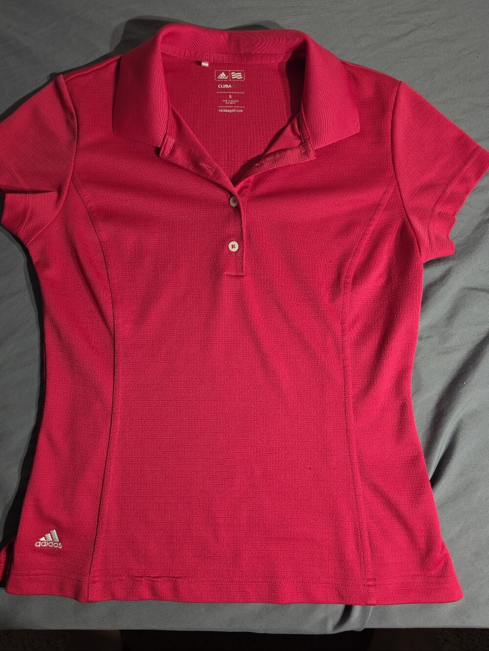 adidas Women's Hot Pink Short Sleeve Polo